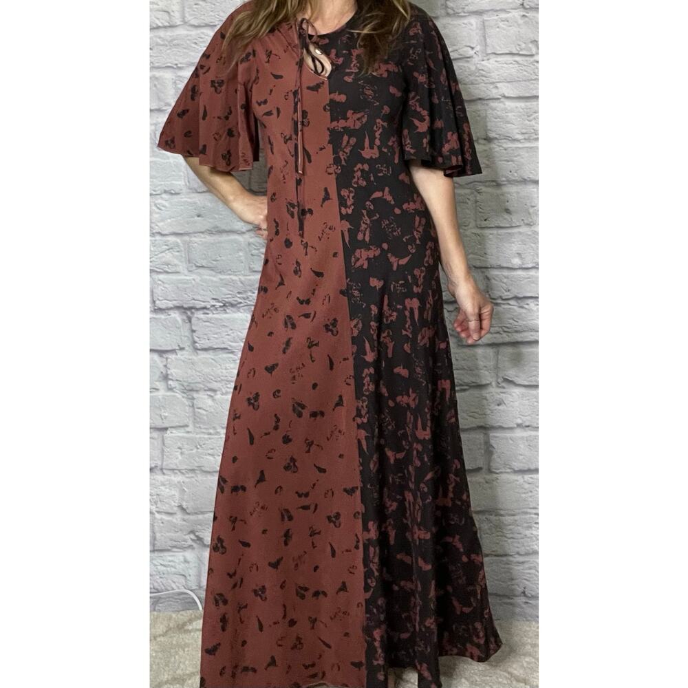 Lee Mathews 'Amalia' Silk Maxi Contrast Dress